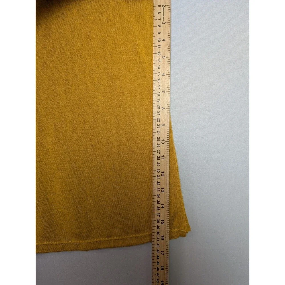 Modern Canvas Top Sz XL Gold Yellow Scalloped Lace Detail Short Sleeve Shirt